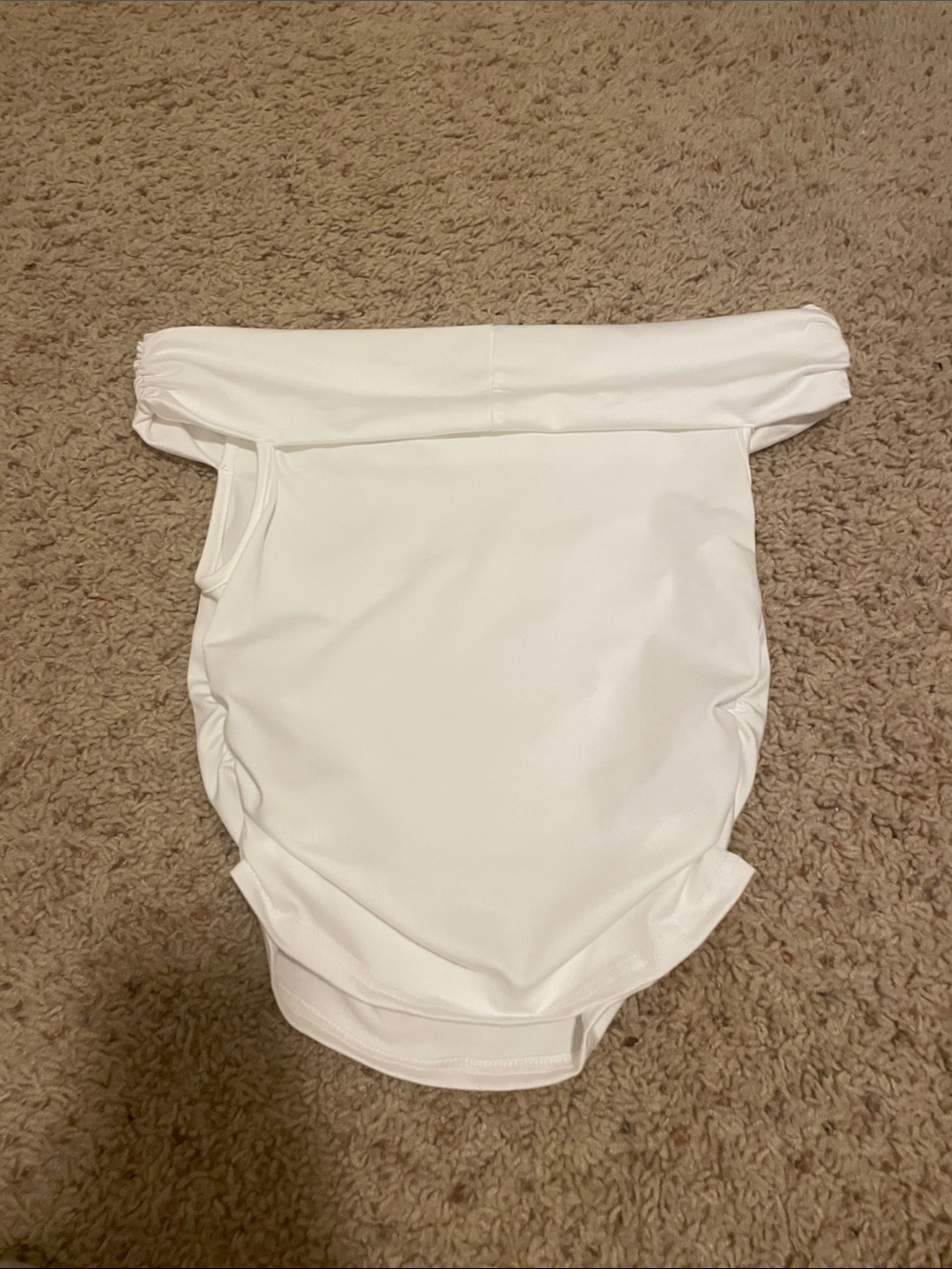 Womens White Off-Shoulder Swimsuit Cover-Up